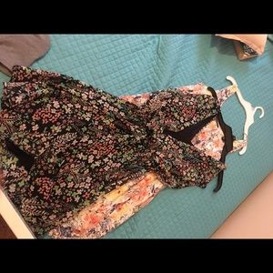 Dark Floral Short Dress
